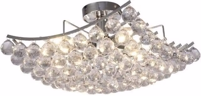 Netlighting Rayne Flush Ceiling Lamp with 4 Acrylic Spheres in Chrome and Grey