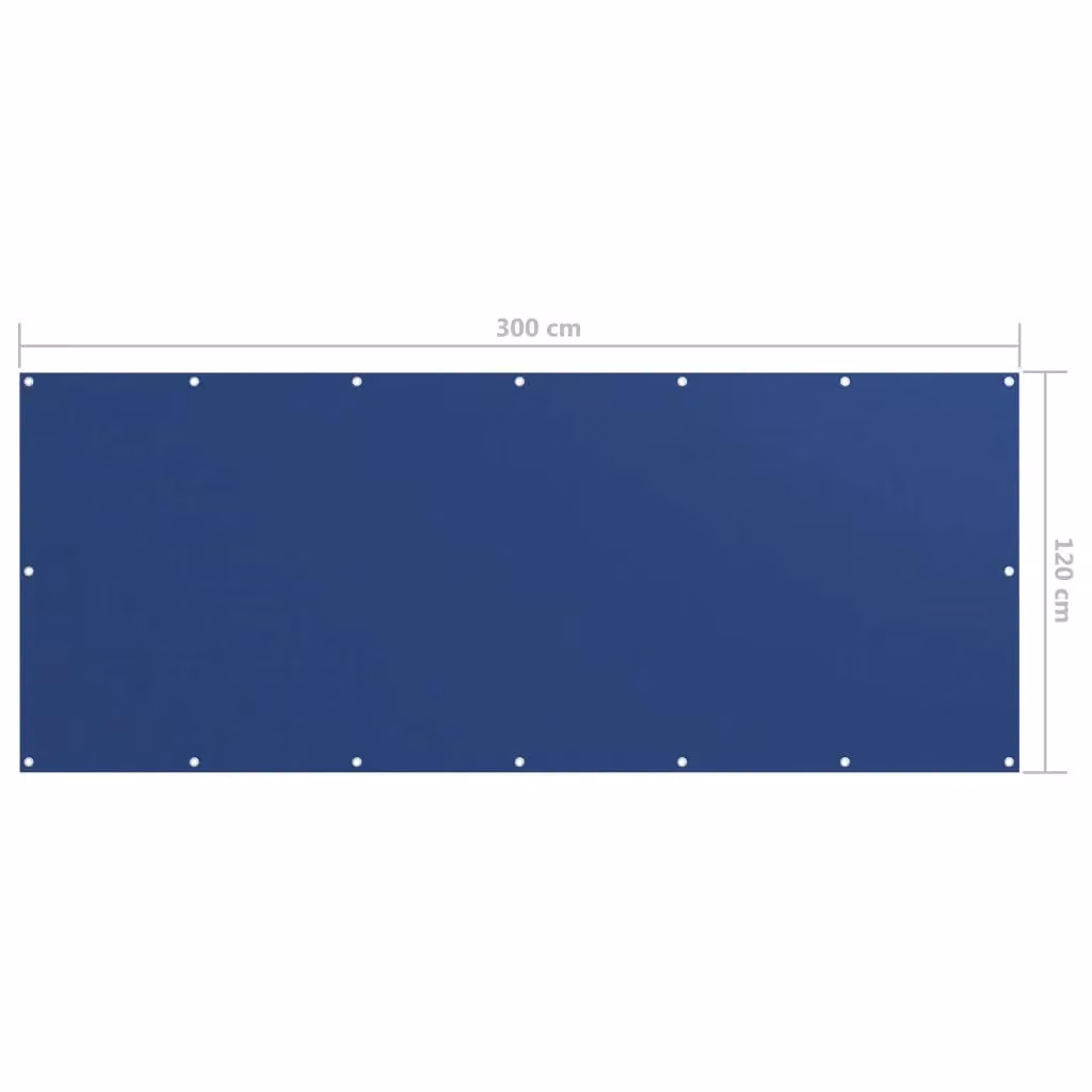 Berkfield Home Blue Balcony Screen in Oxford Fabric, W: 120 cm, H: 300 cm – 2