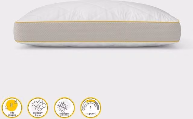 Eve Hybrid Memory Foam Cooling Pillow for Side, Back and Stomach Sleepers in White