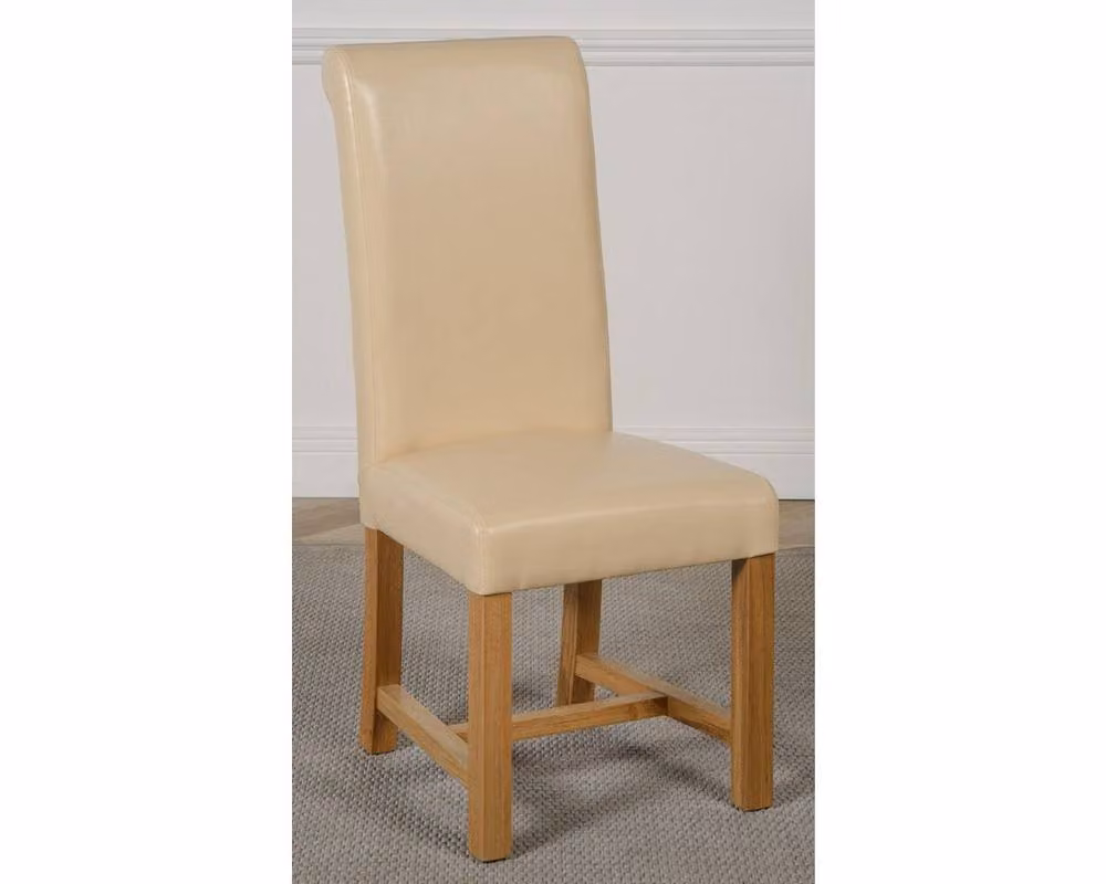 Thats Furniture Richmond Oak Extending Dining Table and 4 Washington Cream Leather Chairs – 2