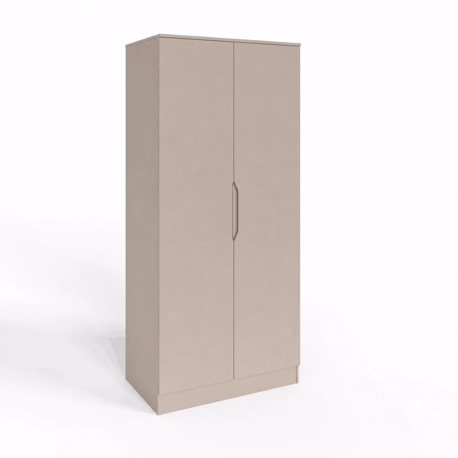 FWStyle Luno 2 Door Wardrobe in Beige with Internal Shelves and Hanging Rail – 2
