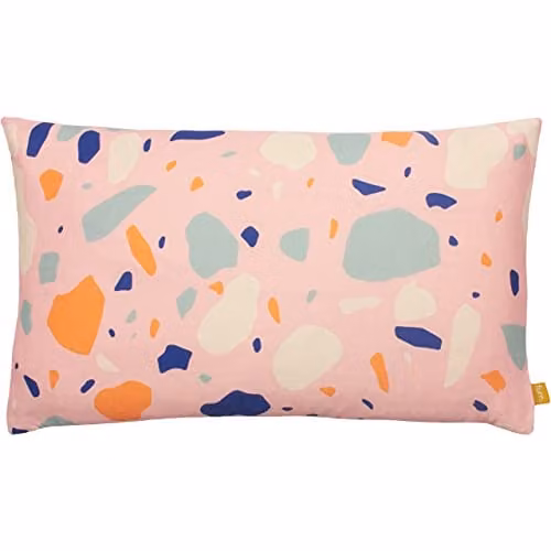 Furn Terra Abstract Print Pink Rectangular Cushion with Recycled Polyester Filling – 1