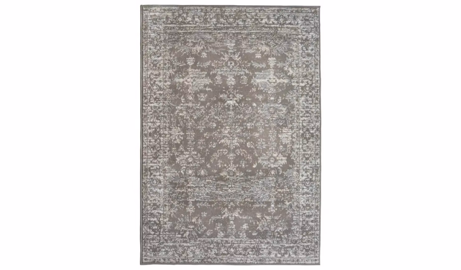 Homemaker Classic Oriental Woven Short Pile Rug in Beige and Grey, W: 80 cm, L: 150 cm