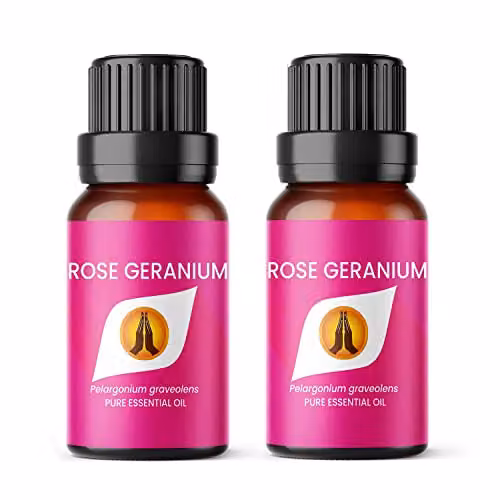 Aroma Energy Rose Geranium Pure Essential Oil, Pink, 2 x 10ml