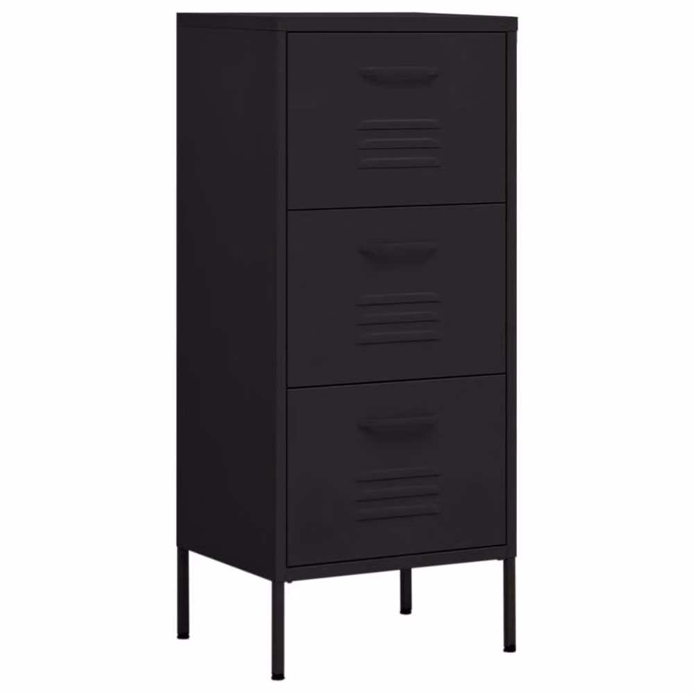 Berkfield Home Industrial Metal Storage Cabinet in Black, W/D/H: 42.5 x 35 x 101.5 cm – 2