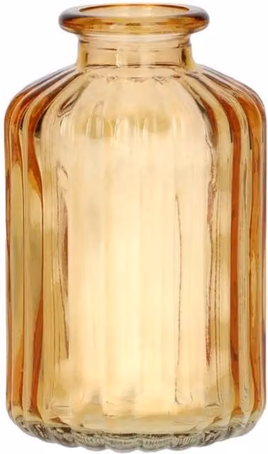 Kingsbury Gifts Mini Ribbed Decorative Glass Bud Vase in Mango Orange and Yellow