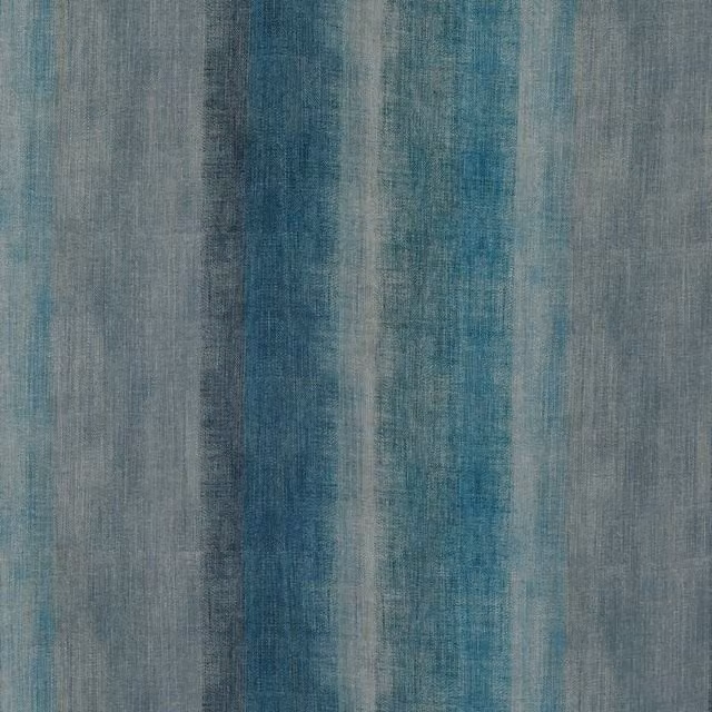 Linda Barker Home Bidar Saphire Blue Striped Blackout and Thermal Insulating Fabric Panel