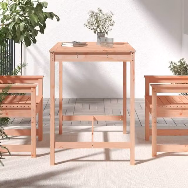 Berkfield Home Rectangular Garden Table in Brown Solid Wood, W/D/H: 121 x 82.5 x 110 cm – 1