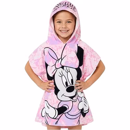 Disney Minnie Mouse Hooded Bath Towel Poncho in Pink