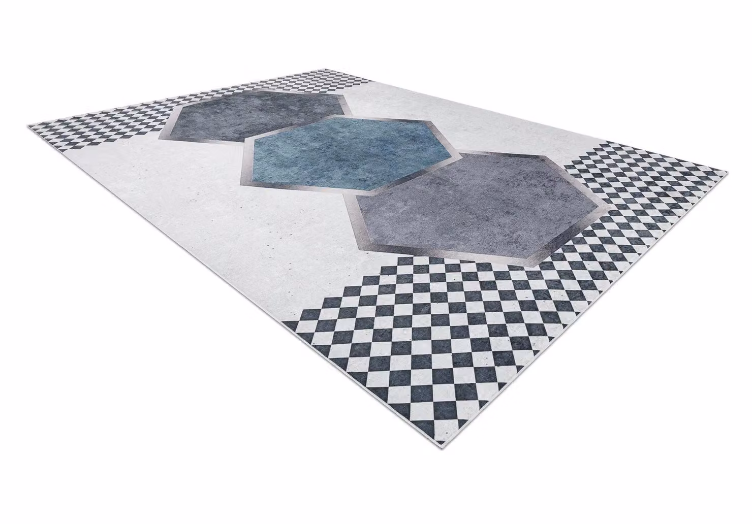 RugsX Andre Geometric Modern Rug in White and Multicolour, W: 160 cm, L: 220 cm – 2