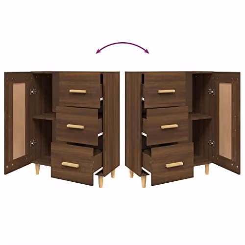 vidaXL Classic Sideboard in Brown Oak, W/D/H: 69.5 x 34 x 90 cm – 4