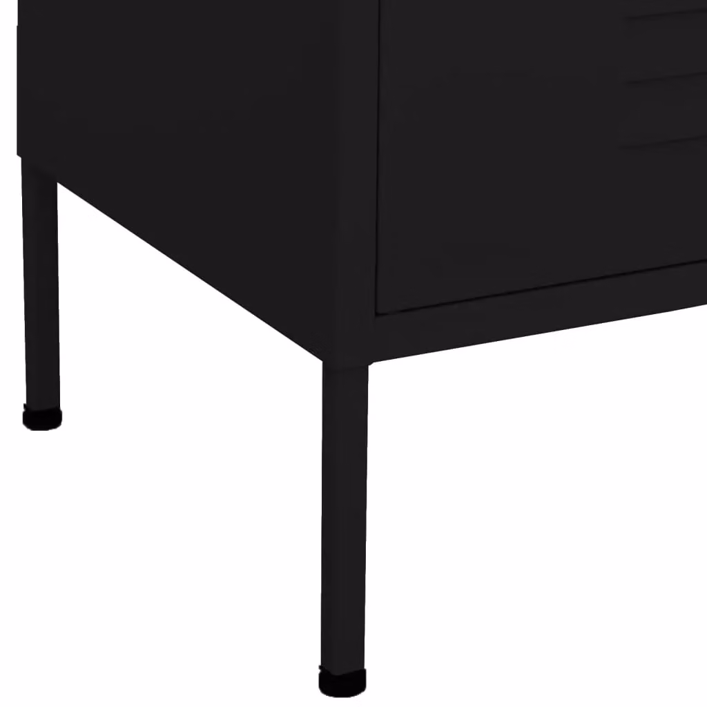 Berkfield Home Freestanding Metal Storage Cabinet in Black, W/D/H: 80 x 35 x 101.5 cm – 2