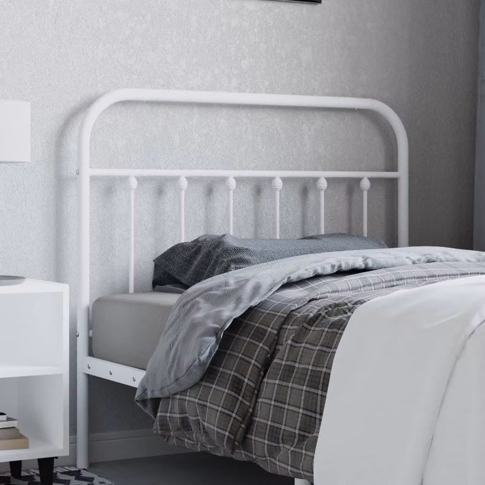 Berkfield Home Classic Metal Headboard in White, Width: 107 cm – 2
