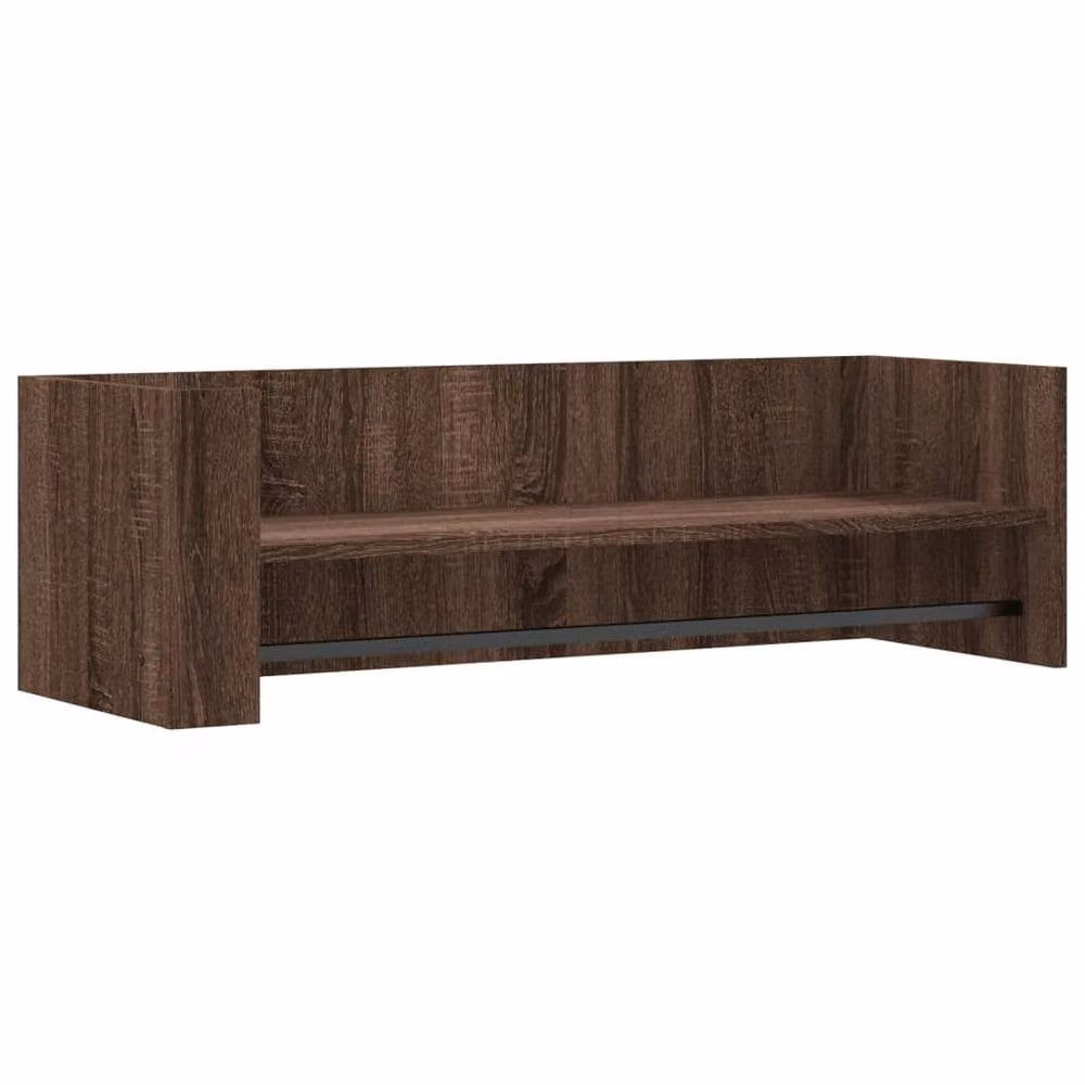 Berkfield Home Wall Mounted Oak Shelf in Brown, W: 100 cm, D: 35 cm, H: 30.5 cm – 2