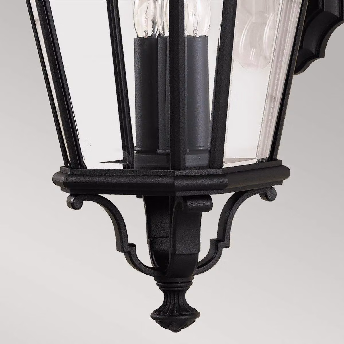 Netlighting Cotswold Lane 3 Light Large Outdoor Wall Lantern in Black with Transparent Glass, IP44, E14 – 4