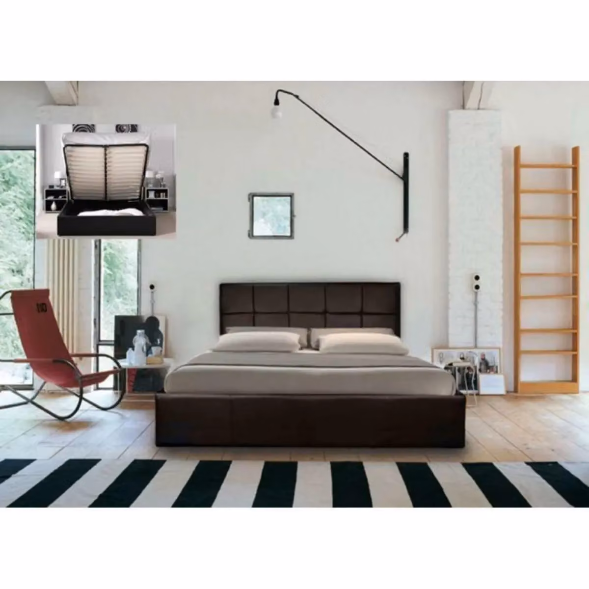 Comfy Living Ltd Double PU Faux Leather Gas Lift Ottoman Bedframe in Brown – 2