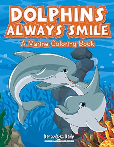Kreative Kids Dolphins Always Smile Marine Colouring Book for Children, Multicolour, H: 27.94 cm, W: 21.59 cm