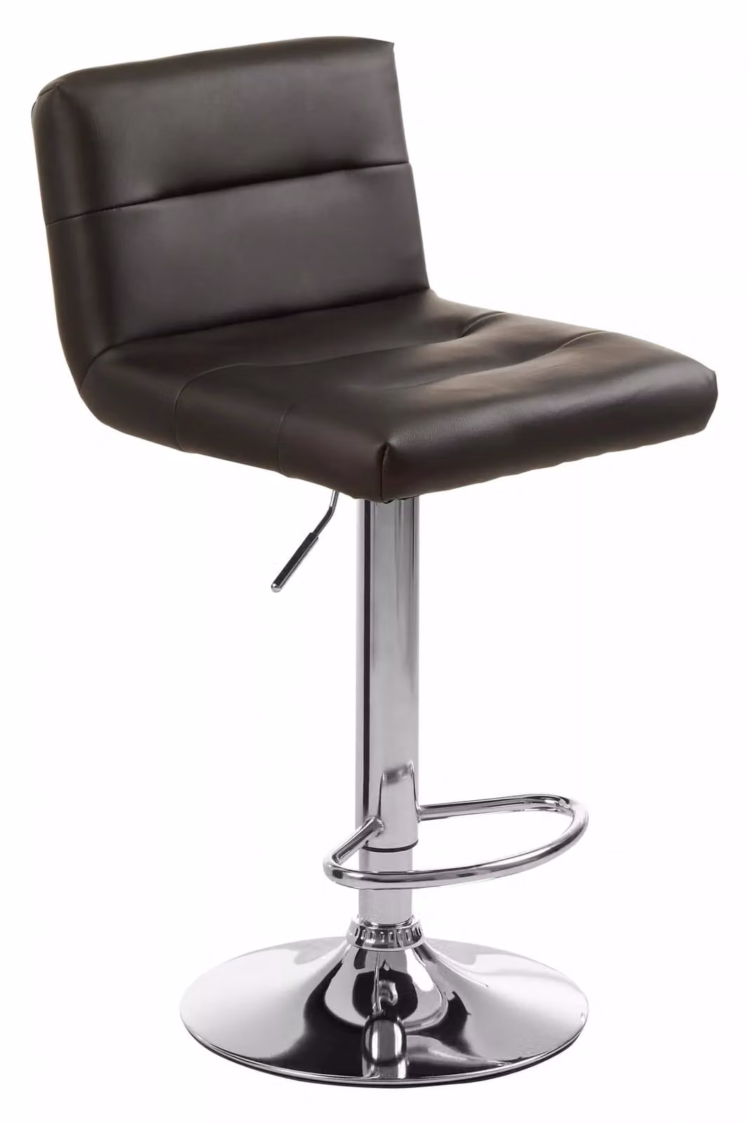 Orsina Adjustable Height Bar Stool with Chrome Base in Black – 2