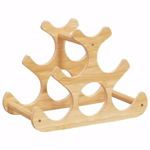 vidaXL Bamboo Wine Rack for 6 Bottles, Brown, W: 35 cm, D: 18 cm, H: 25.5 cm – 1