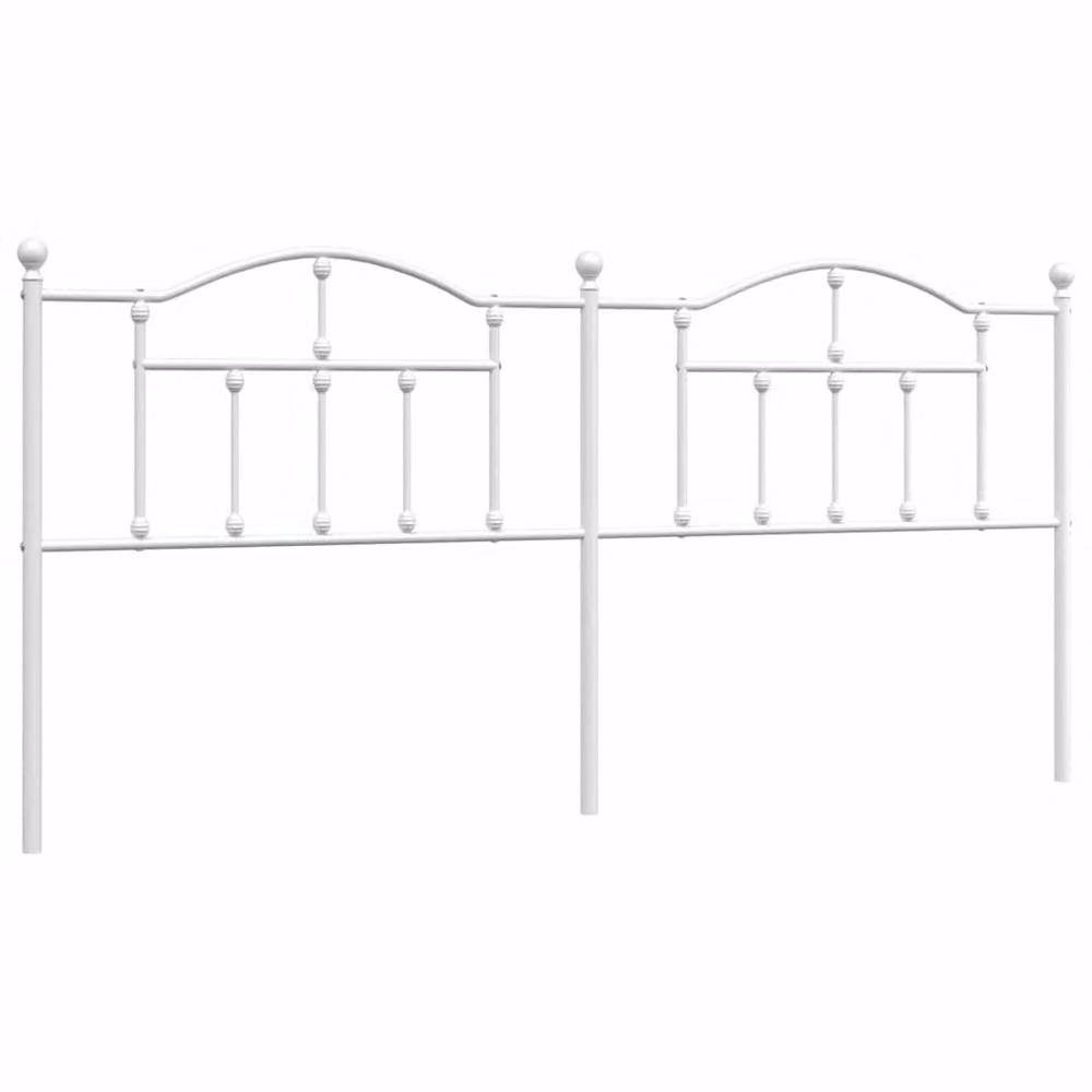 Berkfield Home Classic Metal Headboard in Matt White, Width: 193 cm – 2