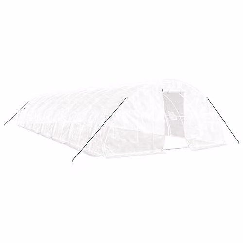 vidaXL White Steel Frame Greenhouse with 70 m² Growing Area, W: 14 m, D: 5 m, H: 2.3 m – 1
