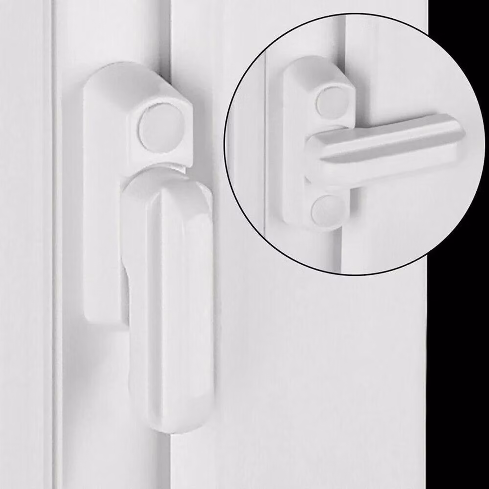 NESTLUNE 10 Pack White UPVC Window Safety Locks and Door Sash Jammers – 3