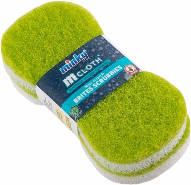 Minky Green Sponge Scourer, Pack of 2