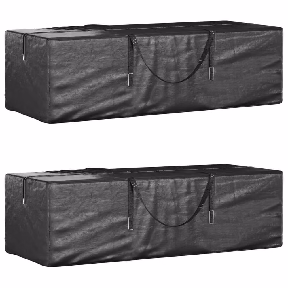 Berkfield Home Durable Garden Cushion Storage Bags, 2 Pack, Black, W/D/H: 135 x 40 x 55 cm – 2