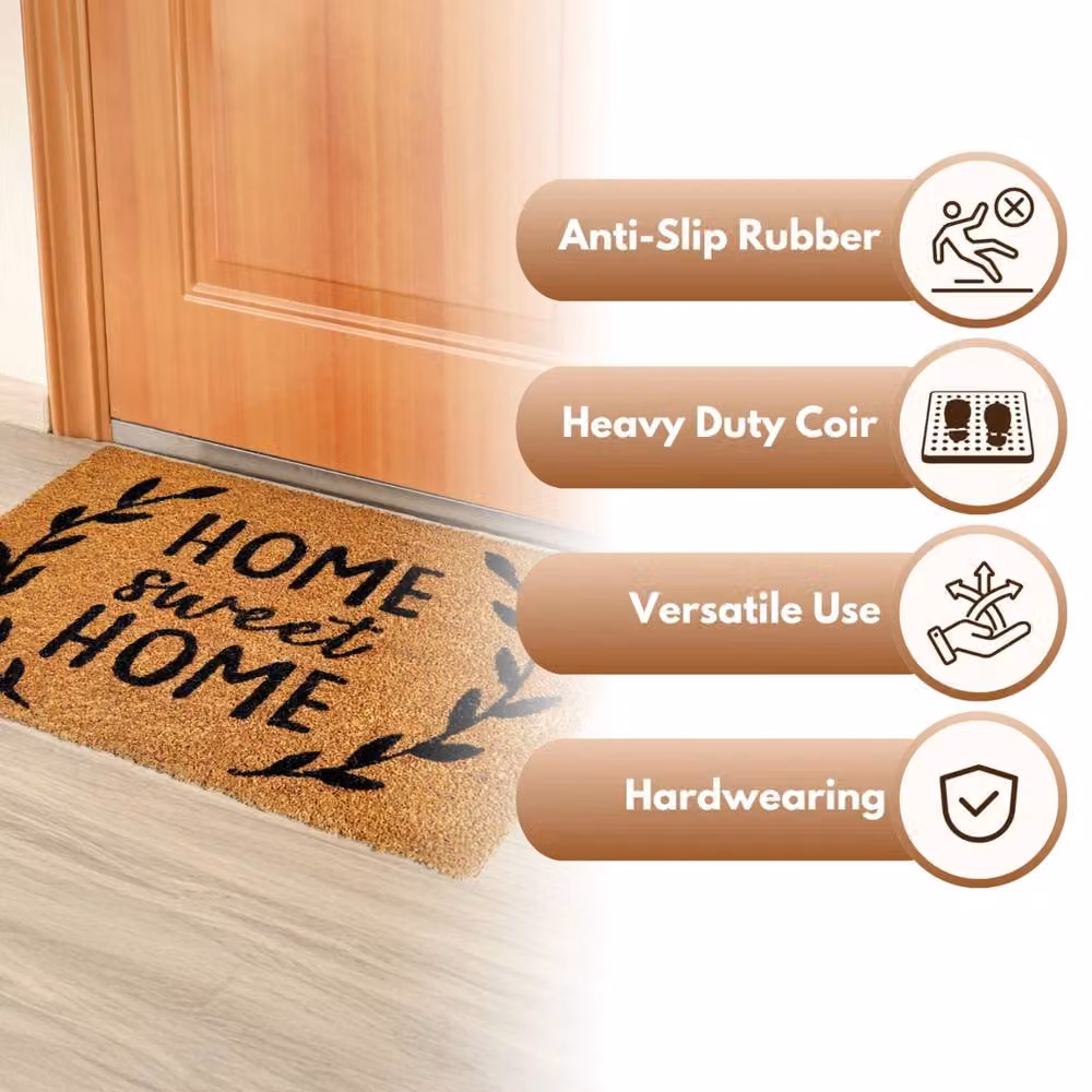 Marco Paul Heavy Duty Natural Coir Door Mat in Brown, W: 40 cm, D: 60 cm – 3