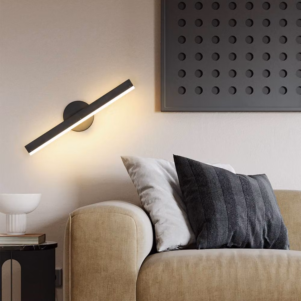 Pheashine Black Rotating Rectangular Metal Wall Lamp with 3000K Warm White Light, W/D/H: 38 x 10 x 7 cm – 5