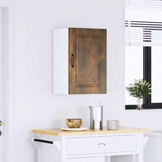 Berkfield Home Porto Smoked Oak Kitchen Wall Cabinet in Brown, W/D/H: 60.0 x 25.0 x 40.0 cm – 1