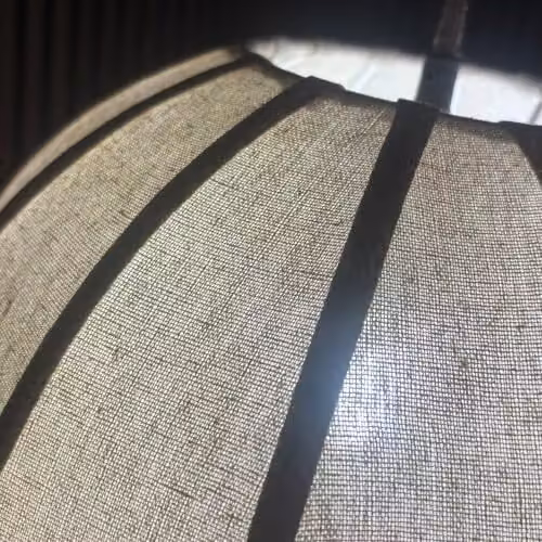 CGC Lighting Anica Round Fabric Lampshade in Beige and White – 4