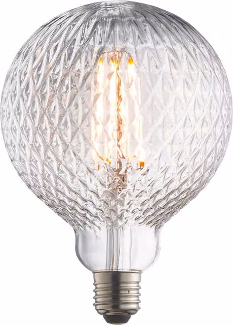 Loops Warm White LED Filament Lamp Bulb with Clear Glass and E27 Base, 4W