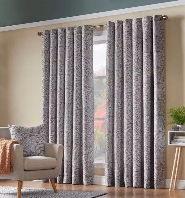 Luxury Living Fern Blackout Eyelet Curtains in Beige, W: 229 cm, D: 183 cm – 1