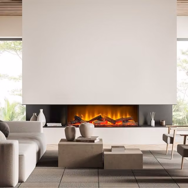 Acantha Aspire 100 Panoramic Media Wall Electric Fire in Black