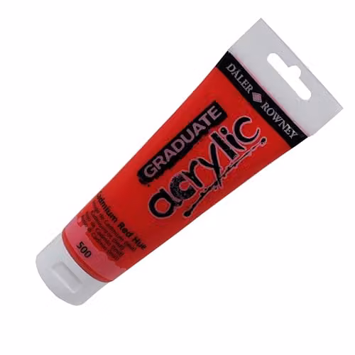 Daler-Rowney Graduate Acrylic Paint, Cadmium Red Hue, 120 ml