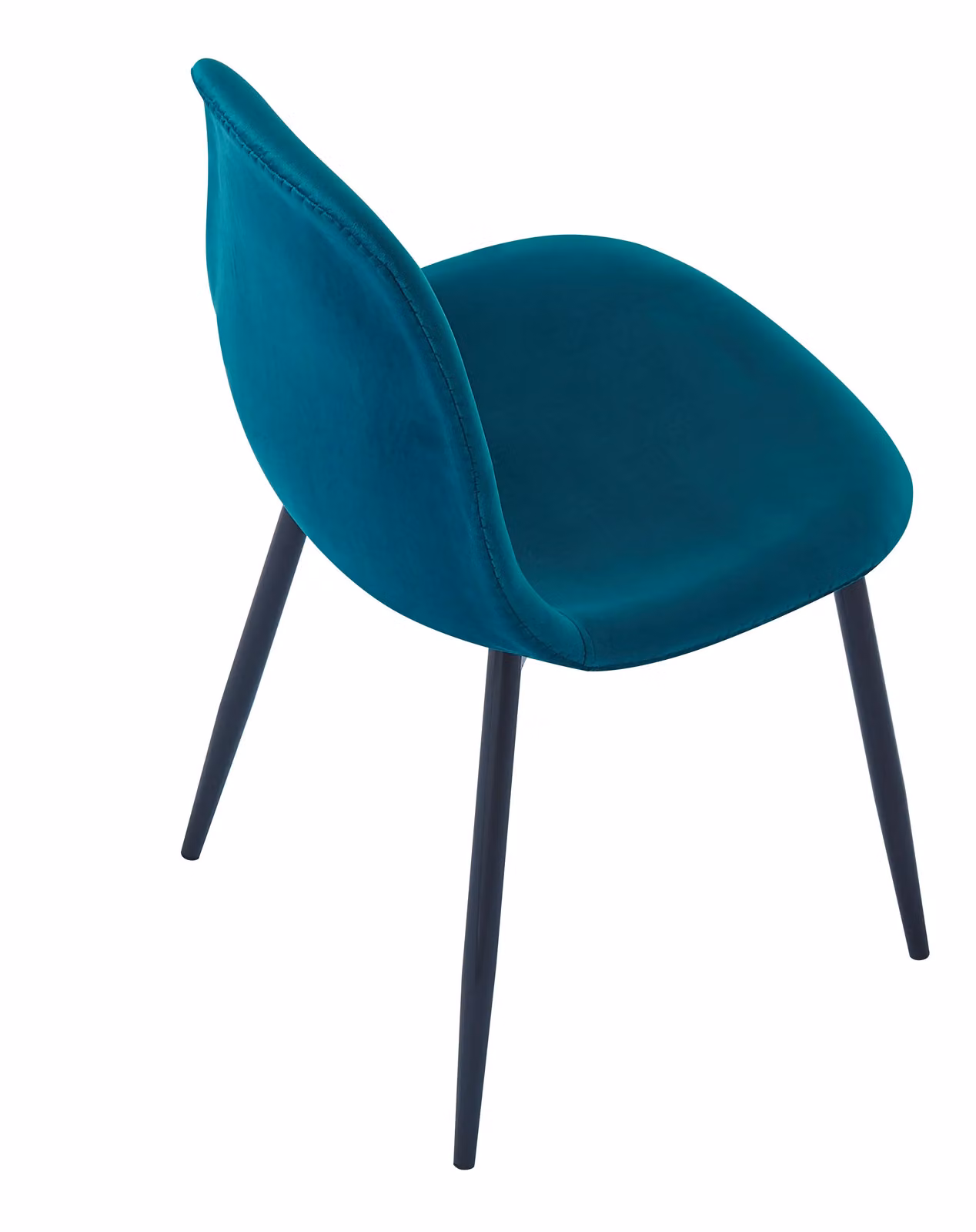 Nordlys Set of 4 Scandinavian Metal and Velvet Dining Chairs in Petrol Blue – 3