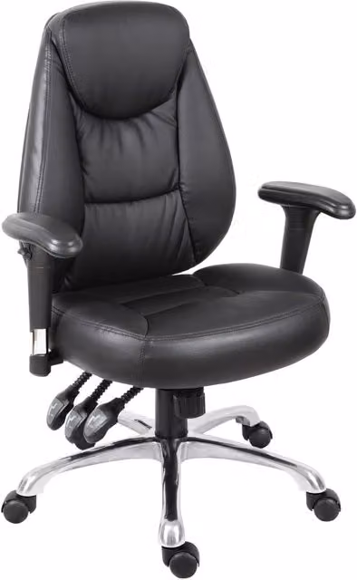 Teknik Modern Black Task Chair for Home Office with Height Adjustment, Armrests and Castors