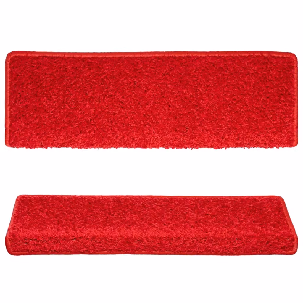 Berkfield Home Red Self-Adhesive Carpet Stair Treads, 15 Pieces, W: 65 cm, D: 21 cm, H: 4 cm – 3