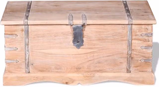 Berkfield Home Acacia Wood Storage Chest in Light Tan