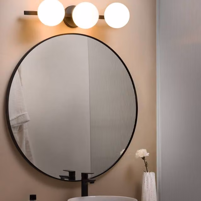 Wyld and Coco 3-Light Minimalist Wall Lamp with White Glass Spheres and Black Metal Finish – 1