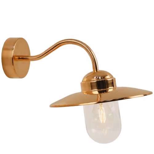 Nordlux Luxe Copper Outdoor Wall Light with Glass Dome, E27, IP54, Saltwater Resistant – 1
