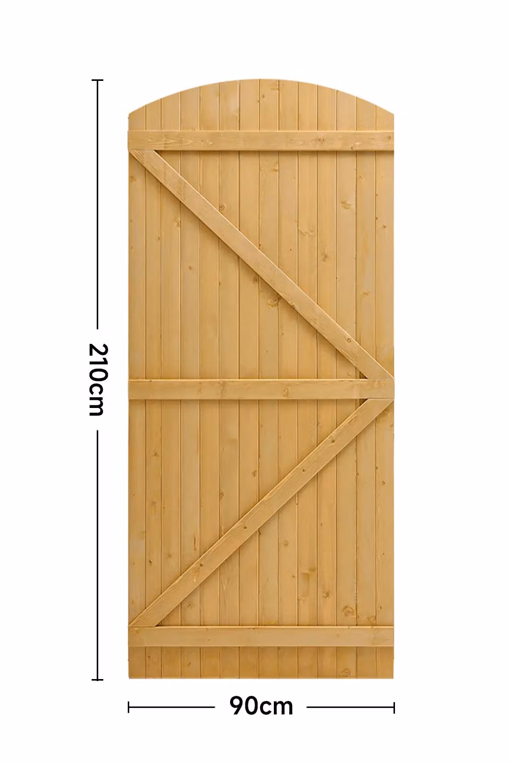 Living and Home Brown Wooden Swing Garden Gate, W: 90 cm, H: 210 cm – 3
