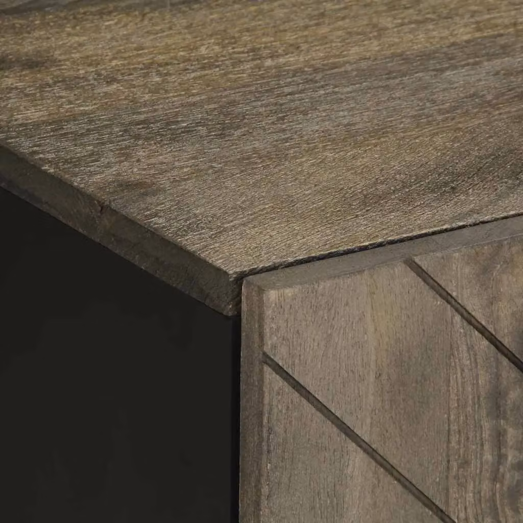 Berkfield Home Black Mango Wood TV Cabinet W/D/H: 105 x 33 x 46 cm – 4