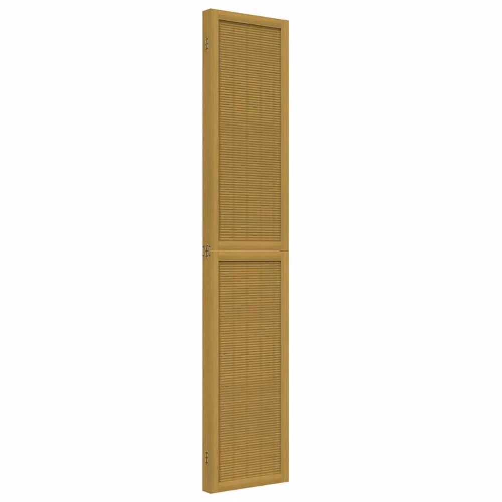 Berkfield Home 4-Panel Room Divider in Brown Solid Paulownia Wood – 2