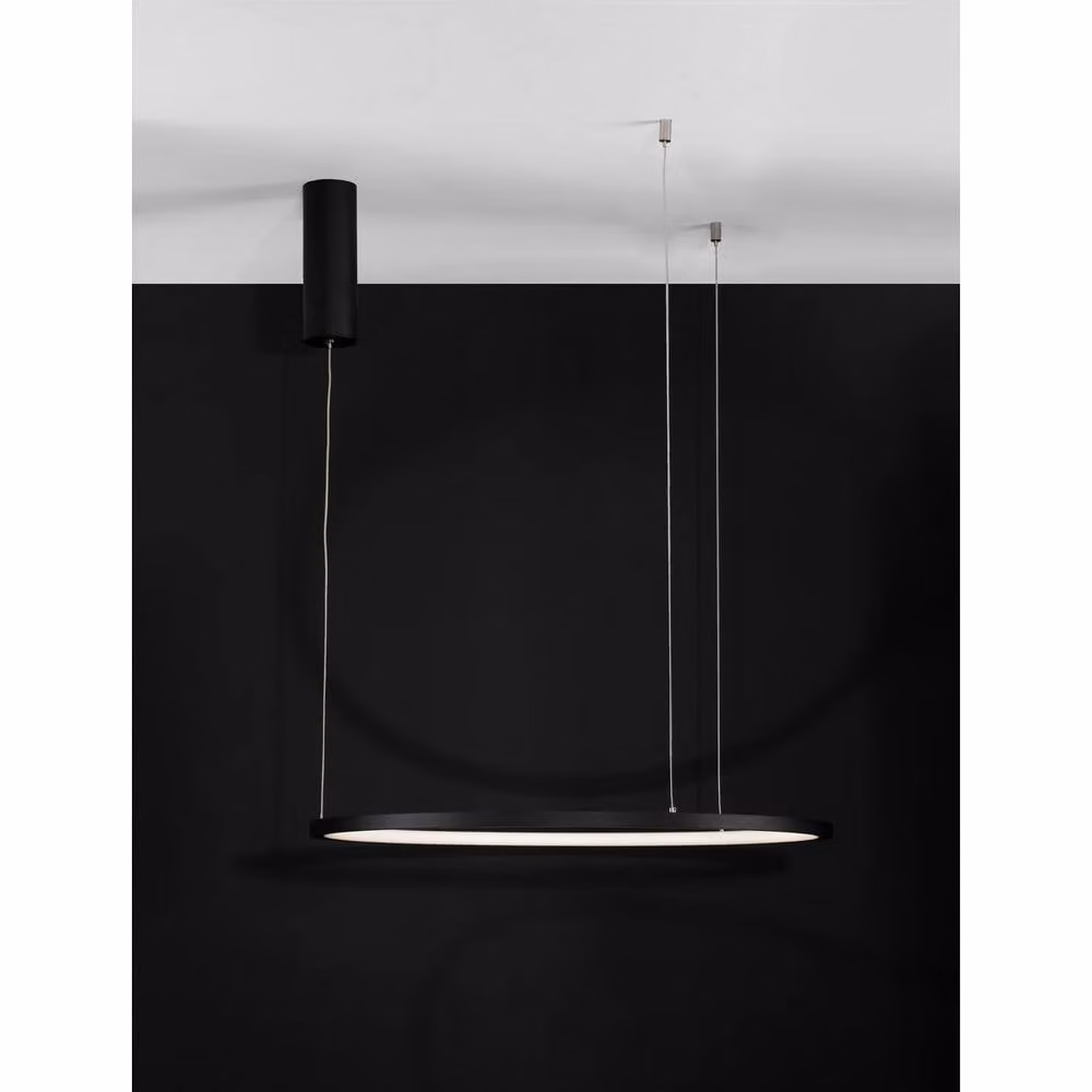 Nova Luce Black Aluminium LED Ring Pendant Light, Dimmable and Adjustable, Warm White – 2