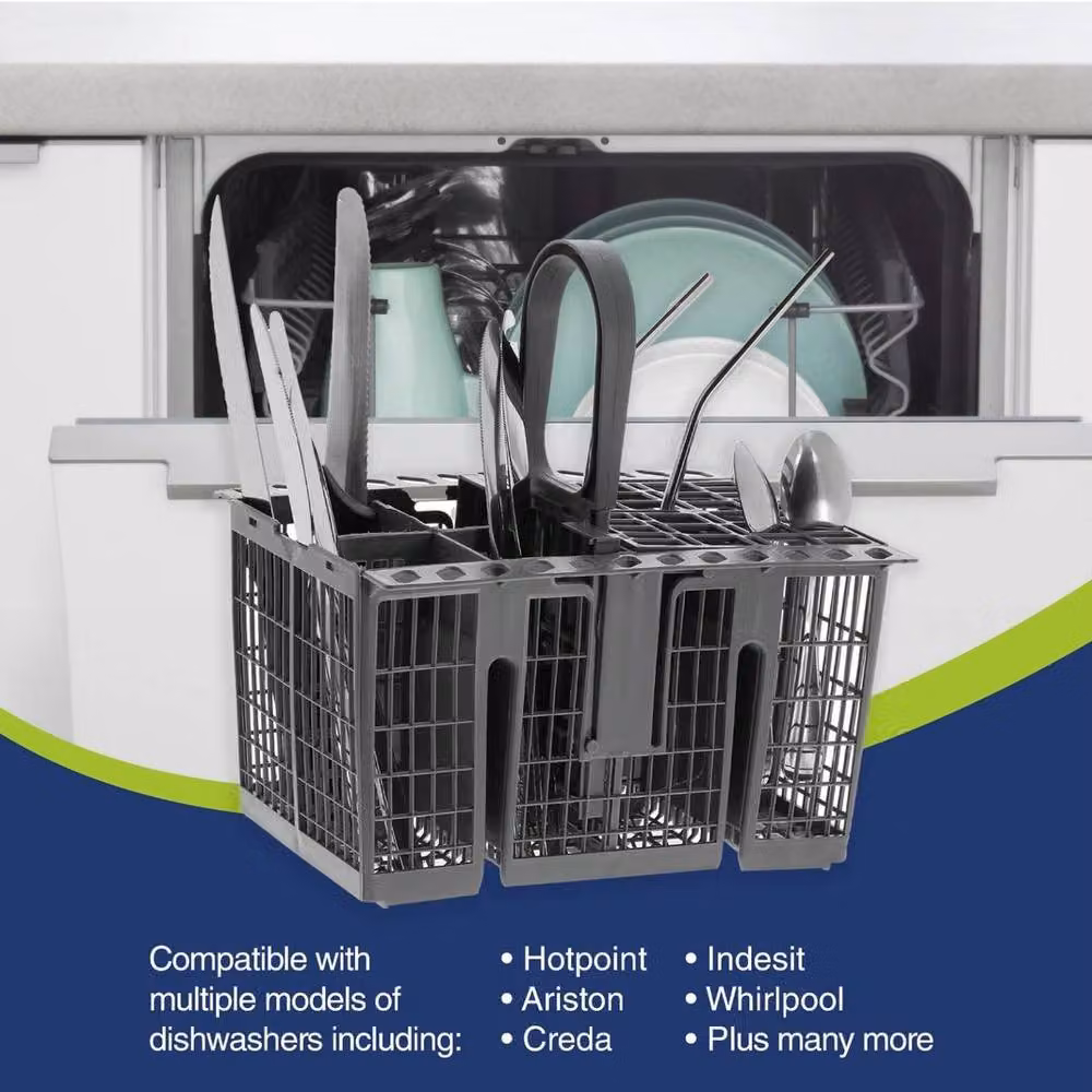 NESTLUNE Premium Dishwasher Cutlery Basket Tray with Compartments, Grey, W: 100 cm, H: 60 cm – 3