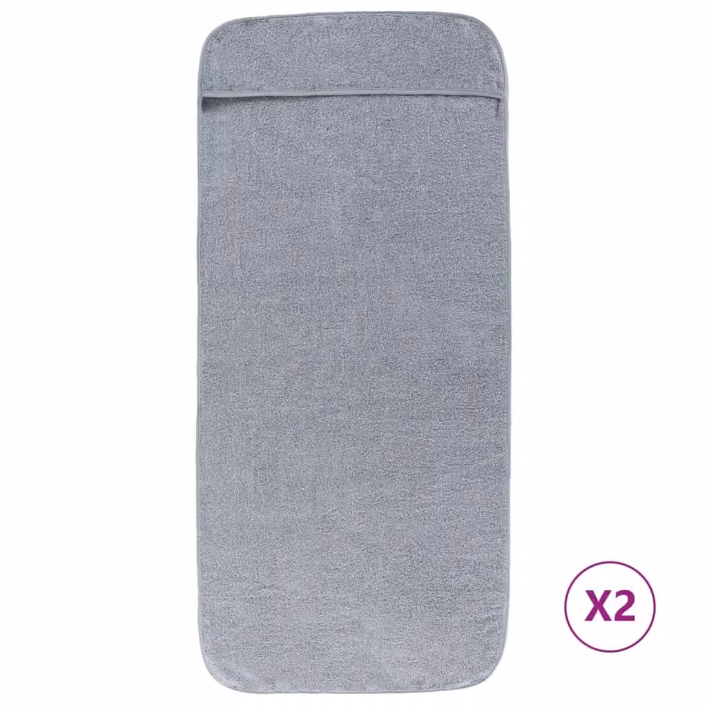 Berkfield Home Grey Quick-Drying Fluffy Beach Towels, 2 Pack, W: 75 cm, L: 200 cm – 1