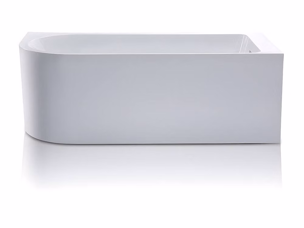 Vente-unique Right-Hand Corner Acrylic Bathtub with Apron, White, W/D/H: 170 x 75 x 58 cm, 240 l – 2
