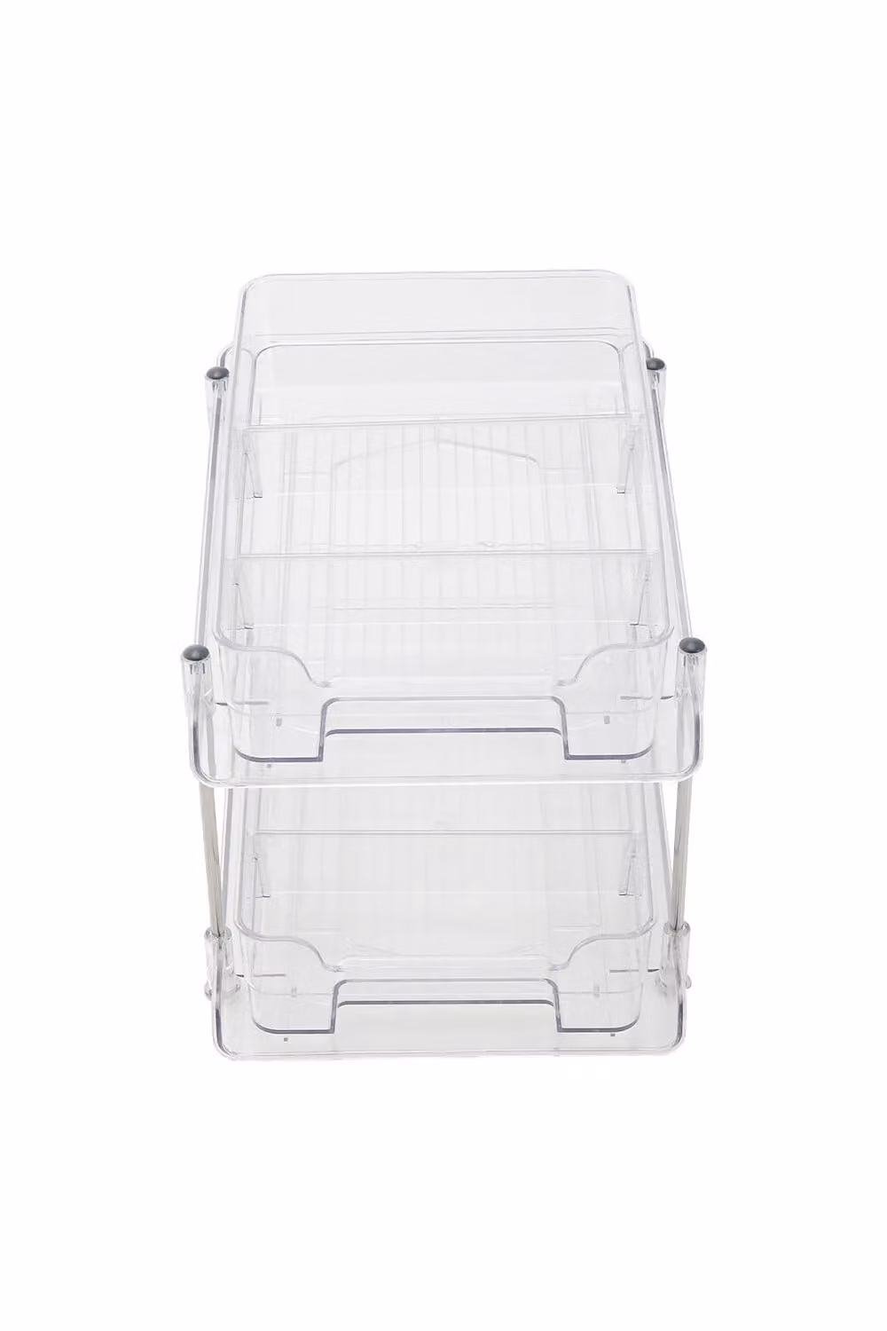 Living and Home 2-Tier Transparent Acrylic Spice Rack and Storage Organiser with Pull-out Drawer for Kitchen and Bathroom – 3